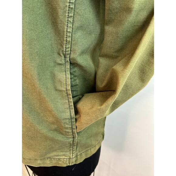 UNIS Green Long Sleeve Zip Front Cotton Military Style Jacket Size XS VTG Retro - Picture 4 of 8